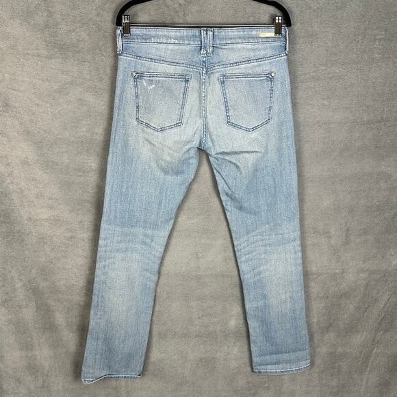 Pilcro Anthropologie Jeans Womens 27 Blue Hyphen Straight Embroidered Stretch - Picture 6 of 13